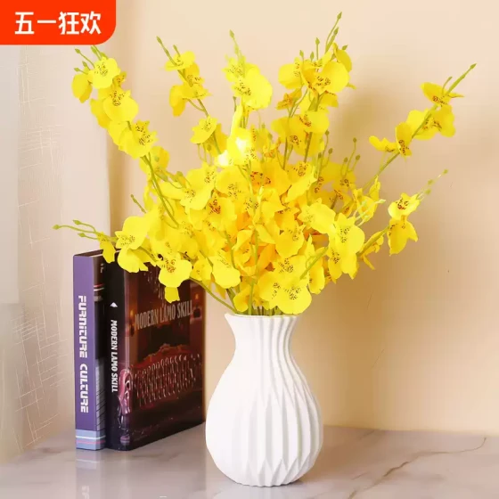 仿真跳舞兰蝴蝶兰绢花装饰客厅摆设餐桌干花假花花瓶摆件花束摆放