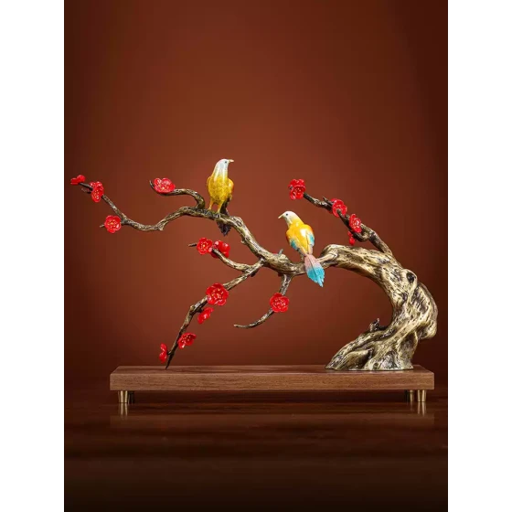 礼师傅全铜喜上眉梢摆件工艺品中式客厅婚房装饰品结婚礼物送新人