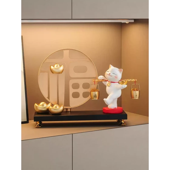 一桶金招财进宝招财猫办公室前台酒柜电视柜开业礼物乔迁礼品高档